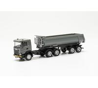 herpa Maquette Camion Scania CG 17 6x6 3/2 Semi-remorque Benne, échelle 1/87, Model Allemand, pièce de Collection, Figurine Plastique