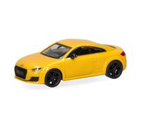 Herpa Maquette Voiture Audi TT Coupé, Jaune Vegas/Noir, echelle 1/87, Model Allemand, pièce de Collection, Figurine Plastique