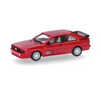 Herpa Maquette Voiture Audi Ur-Quattro, Rouge Tornado, echelle 1/87, Model Allemand, pièce de Collection, Figurine Plastique