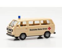 Herpa Maquette Voiture VW T3 Bully Deutsches Rotes Kreuz (Herpa Basic), echelle 1/87, Model Allemand, pièce de Collection, Figurine Plastique