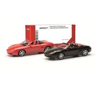 Herpa 013963 H0 Modèle réduit de voiture particulière Porsche Boxster S, rouge et noir