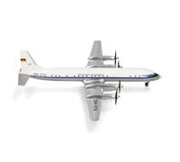 Herpa modèle Avion Deutsche Lufthansa Ilyushin IL-18 - DM-STA, Miniature à l’échelle 1:200, pièce de Collection, modèle d’Avion avec Socle, métal