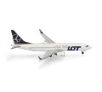 Herpa modèle Avion LOT Polish Airlines Boeing 737 Max 8, Miniature à l’échelle 1:500, pièce de Collection, modèle d’Avion sans Socle, métal
