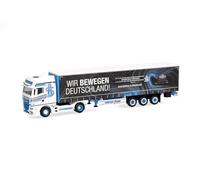 Herpa modèle Camion Man TGX GX Semi-remorque bâchée « Spedition Höhner/Wir bewegen Deutschland », Miniature à l’échelle 1:87, pièce de Collection, Made in Germany, Plastique