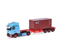 Herpa modèle Camion Mercedes-Benz eActros ProCabin BigSpace Semi-remorque Porte-conteneur 20 ft « Frankenbach », Miniature à l’échelle 1:87, pièce de Collection, Made in Germany, Plastique