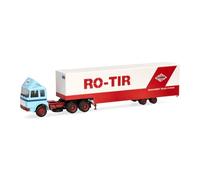 Herpa modèle Camion Roman Diesel 6x4 Semi-remorque Caisse Jumbo « RO-TIR » (Roumanie), Miniature à l’échelle 1:87, pièce de Collection, Made in Germany, Plastique
