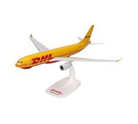 Herpa Modèle d'avion Snap-Fit Airbus A330-200F DHL Aviation (European Air Transport) Miniature à l'échelle 1:200, pièce de Collection, modèle avec Socle, Plastique