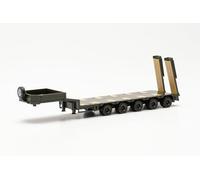 Herpa Modèle de Camion Goldhofer Semitie Semi-remorque avec arrière biseauté et rampes d'accès, 5a, Miniature à l'échelle 1:87, Objet de Collection, fabriqué en Allemagne, Plastique