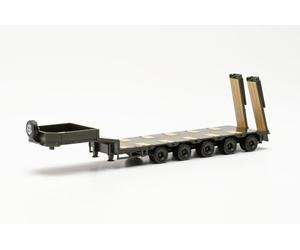 Herpa Modèle de Camion Goldhofer Semitie Semi-remorque avec arrière biseauté et rampes d'accès, 5a, Miniature à l'échelle 1:87, Objet de Collection, fabriqué en Allemagne, Plastique
