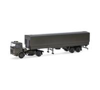 herpa modèle de Camion Man F8 Train Routier bâché Bundeswehr, Miniature à l'échelle 1:87, pièce de Collection, fabriqué en Allemagne, Plastique