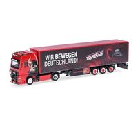 herpa modèle de Camion Man TGX GX Semi-remorque à bâche Genthner/Nous déplaçons l'Allemagne, Miniature à l'échelle 1:87, pièce de Collection, fabriqué en Allemagne, Plastique