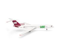herpa Modèle réduit Avion Air Via Tupolev TU-154M, Miniature à l'échelle 1:200, pièce de Collection, modèle sans Socle, métal