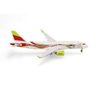 Herpa modèle réduit Avion airBaltic Airbus A220-300 50th A220, Miniature à l’échelle 1:400, pièce de Collection, modèle d’Avion avec Socle, métal