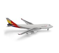 Herpa modèle réduit Avion Asiana Cargo Boeing 747-400F, Miniature à l’échelle 1:500, pièce de Collection, modèle d’Avion sans Socle, métal