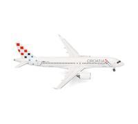 Herpa Modèle réduit Avion Croatia Airlines Airbus A220-300, Miniature à l’échelle 1:200, pièce de Collection, modèle d’Avion sans Socle, métal