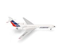 Herpa Modèle réduit Avion Cubana de Aviación Ilyushin IL-62M, Miniature à l’échelle 1:200, pièce de Collection, modèle d’Avion sans Socle, métal