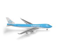 Herpa modèle réduit Avion KLM Cargo Boeing 747-400ERF, Miniature à l’échelle 1:500, pièce de Collection, modèle d’Avion sans Socle, métal
