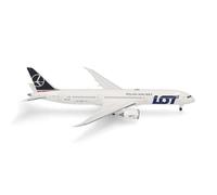 Herpa modèle réduit Avion LOT Polish Airlines Boeing 787-9 Dreamliner, Miniature à l’échelle 1:500, pièce de Collection, modèle d’Avion sans Socle, métal