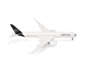Herpa Modèle réduit Avion Lufthansa Airbus A350-900 - D-AIXT Leipzig, Miniature à l’échelle 1:200, pièce de Collection, modèle sans Socle, Plastique