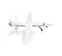 Herpa modèle réduit Avion NASA MQ-9A Ikhana, Armstrong Flight Research Center, Edwards Air Base, Miniature à l’échelle 1:72, pièce de Collection, modèle avec Socle, métal