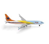 Herpa Modèle réduit Avion TUIfly Boeing 737 Max 8 "50 Jahre - D-AMAH Fuerteventura, Miniature à l’échelle 1:500, pièce de Collection, modèle d’Avion sans Socle, métal