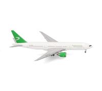 Herpa Modèle réduit Avion Turkmenistan Airlines Boeing 777-200LR, Miniature à l’échelle 1:500, pièce de Collection, modèle d’Avion sans Socle, métal