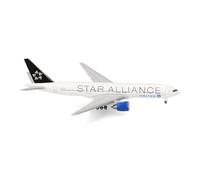 Herpa Modèle réduit Avion United Airlines Boeing 777-200 "Star Alliance, Miniature à l’échelle 1:500, pièce de Collection, modèle d’Avion sans Socle, métal