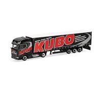 Herpa Modèle réduit Camion DAF XG+ Semi-remorque bâchée Kubo, Miniature à l’échelle 1:87, pièce de Collection, Made in Germany, Plastique