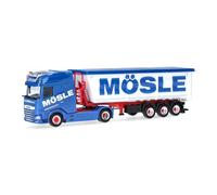 Herpa modèle réduit Camion DAF XG+ Semi-remorque Benne en Acier « Mösle », Miniature à l’échelle 1:87, pièce de Collection, Made in Germany, Plastique
