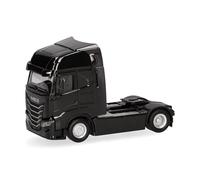 Herpa Modèle réduit Camion Iveco S-Way Facelift (MY24) Tracteur 2 essieux, Noir, Miniature à l’échelle 1:87, pièce de Collection, Made in Germany, Plastique