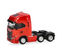 Herpa modèle réduit Camion Iveco S-Way MY24 Tracteur Routier 3 essieux (6x2), Rouge, Miniature à l’échelle 1:87, pièce de Collection, Made in Germany, Plastique