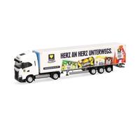 Herpa Modèle réduit Camion Iveco S-Way Semi-remorque frigorifique Edeka, Miniature à l’échelle 1:87, pièce de Collection, Made in Germany, Plastique
