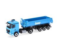 herpa Modèle réduit Camion Mercedes-Benz Arocs Classicspace Benne Ronde Carnehl Knauf, à l'échelle 1:87, pièce de Collection, Made in Germany, Plastique