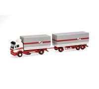 Herpa modèle réduit Camion Mercedes-Benz SK 94 Ensemble Routier bâché « Fern-Schnell-Gut », Miniature à l’échelle 1:87, pièce de Collection, Made in Germany, Plastique