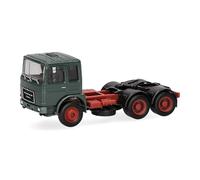 Herpa Modèle réduit Camion Roman Diesel Tracteur 3 essieux (6x4), Vert Mousse, Miniature à l’échelle 1:87, pièce de Collection, Made in Germany, Plastique