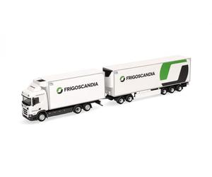 Herpa modèle réduit Camion Scania CR20 ND Semi-remorque frigorifique Frigoscandia (Suède/Helsingborg), Miniature à l'échelle 1:87, pièce de Collection, fabriqué en Allemagne, Plastique