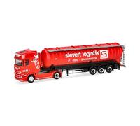 Herpa Modèle réduit Camion Scania CS 20 HD Semi-remorque silo Aspirant Sievert Logistik, Miniature à l’échelle 1:87, pièce de Collection, Made in Germany, Plastique