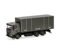 Herpa Modèle réduit Camion Scania XT17 Camion Fourgon 3 essieux Armée suédoise, Miniature à l’échelle 1:87, pièce de Collection, Made in Germany, Plastique