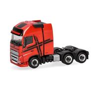 herpa Modèle réduit Camion Volvo FH 16 GL XL 2020 Tracteur avec Tour pour Charges Lourdes 3 essieux, Rouge-Noir, à l'échelle 1:87, pièce de Collection, Made in Germany, Plastique