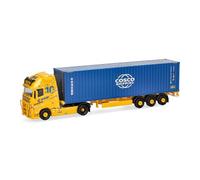 Herpa modèle réduit Camion Volvo FH GL XL 2020 Semi-remorque conteneur « Acargo Meyer & Meyer/Cosco », Miniature à l’échelle 1:87, pièce de Collection, Made in Germany, Plastique