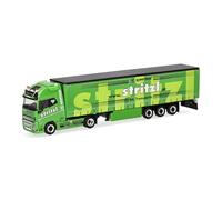 Herpa modèle réduit Camion Volvo FH16 GL XL 2020 Semi-remorque à Rideaux Stritzl (Autriche), Miniature à l’échelle 1:87, pièce de Collection, Made in Germany, Plastique