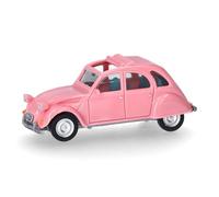 Herpa Modèle réduit Citroën 2CV décapotable, Rose Clair, Miniature à l'échelle 1:87, pièce de Collection, Made in Germany, modèle en Plastique