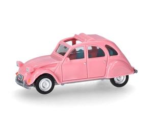 Herpa Modèle réduit Citroën 2CV décapotable, Rose Clair, Miniature à l'échelle 1:87, pièce de Collection, Made in Germany, modèle en Plastique