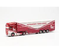 Herpa Modèle réduit de Camion DAF XF SSC Semi-remorque de Transport de bétail Thomas Werner, à l'échelle 1:87, modèle réduit de Camion pour Diorama, modélisme, Made in Germany