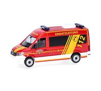 herpa modèle réduit Man TGE Bus à Toit Haut Pompiers Goslar/Commandement, (Basse-Saxe/Goslar), Miniature à l'échelle 1:87, pièce de Collection, fabriqué en Allemagne, modèle en Plastique