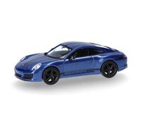 Herpa modèle réduit Porsche 911 (991) Carrera 4 S, Miniature à l’échelle 1:87, pièce de Collection, Made in Germany, modèle en Plastique, Bleu Saphir