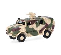 Herpa modèle réduit véhicule Militaire ATF Dingo (FLW 200), Camouflage Sable Beige, Miniature à l’échelle 1:87, pièce de Collection, Made in Germany, Plastique
