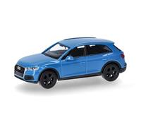 Herpa Modèle réduit Voiture Audi Q5, Bleu Turbo, Miniature à l’échelle 1:87, pièce de Collection, Made in Germany, modèle en Plastique