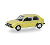 Herpa Modèle réduit Voiture VW Golf I, Jaune Brillant (échelle TT), Miniature à l’échelle 1:120, pièce de Collection, Made in Germany, modèle en Plastique