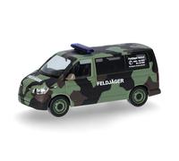 Herpa modèle réduit Voiture VW T 6.1 Bus « Feldjäger », Camouflage Flecktarn, Miniature à l’échelle 1:87, Military, pièce de Collection, Made in Germany, modèle en Plastique